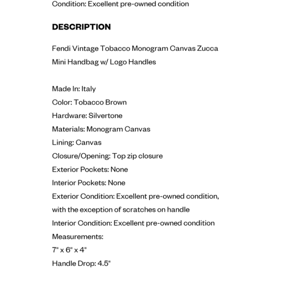 Rare vintage fendi zucca mini canvas purse - Picture 6 of 6